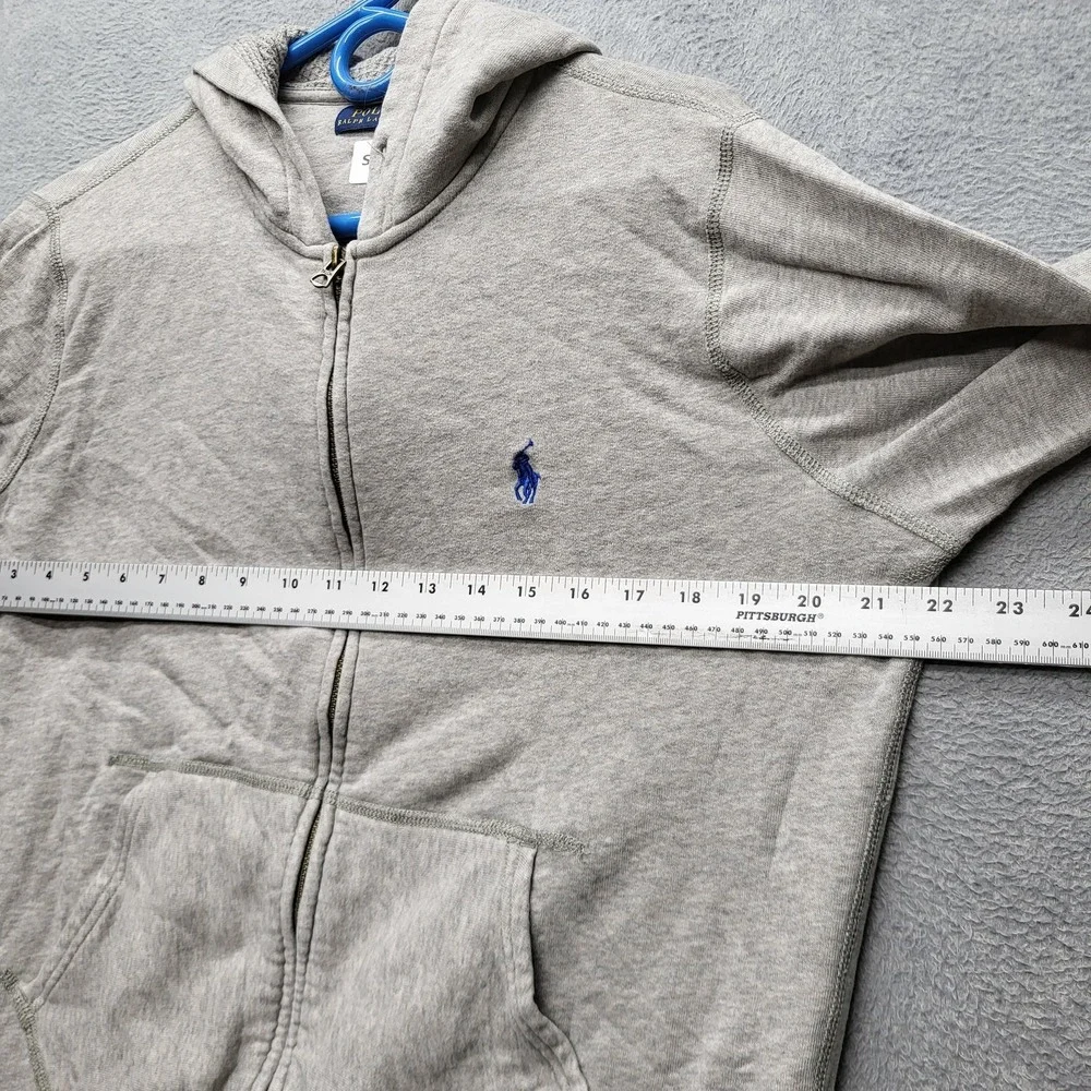 Polo Ralph Lauren‎ Men Hoodie XL Gray Pony Embroidery Logo Zipper Long Sleeve